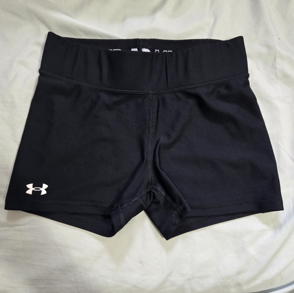 Under Armour Black And White Compression shorts Women Sz Medium - Picture 2 of 6